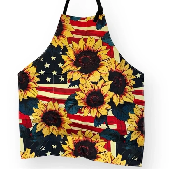 Sunflower Flag Rustic Kitchen Apron w/ front pocket- NWOT - Picture 1 of 3